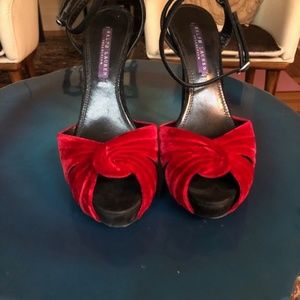 Ralph Lauren Purple Label Red Velvet Shoes